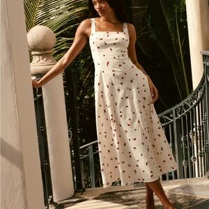 Abercrombie & Fitch Mila Stretch Midi Cherry Dress